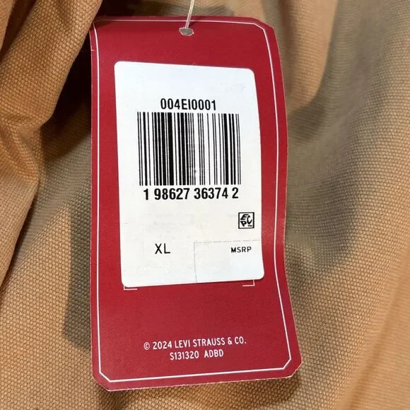 Levi Strauss Utility Shirt Jacket Canvas Snap Up Signature Collection Tan XL NWT - Picture 9 of 16